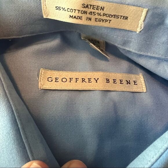 Geoffrey Beene blue button down shirt. - Picture 6 of 11